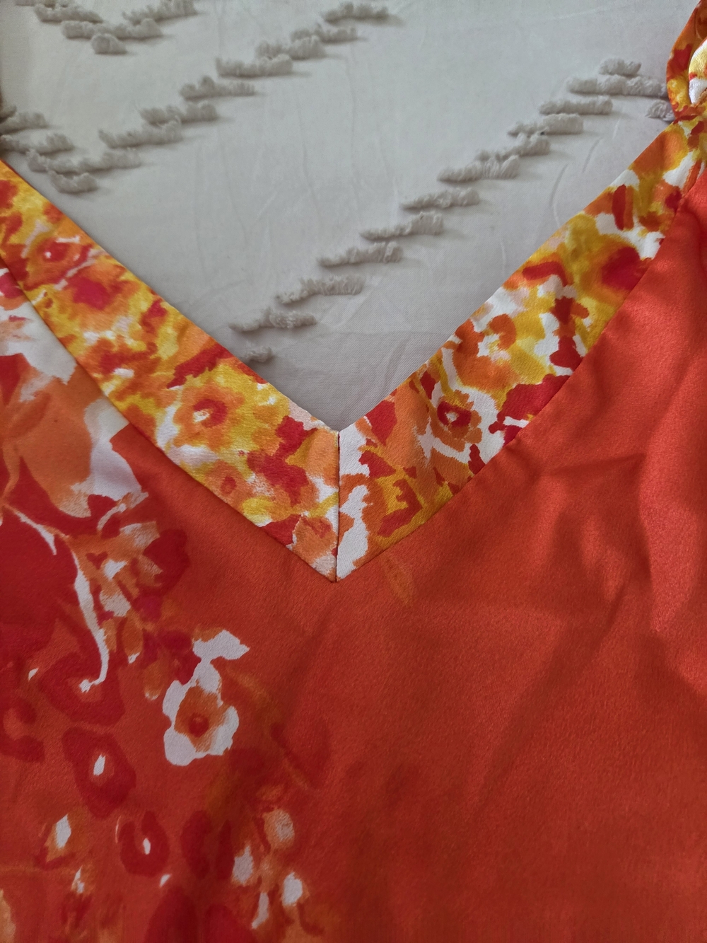 Orange/Red Floral Slip Mini Dress - xl but runs tiny. morw of a small/ medium - Picture 3 of 5